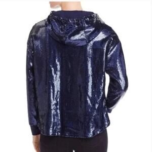 CHASER Blue Sequined Hooded Sweatshirt Hoodie